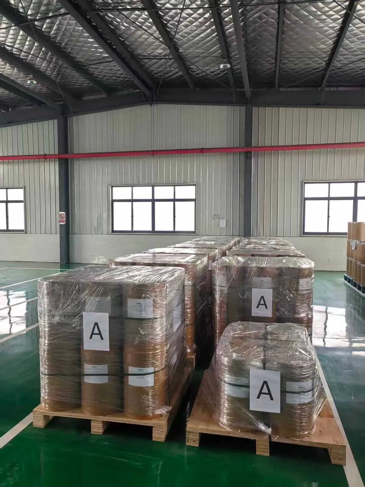 Palletized cartons ready for transit